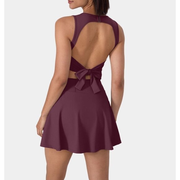 Halara Backless Buckle Tie Back 2-in-1 Pocket Dance Active Dress Sz Small Womens - Picture 1 of 11